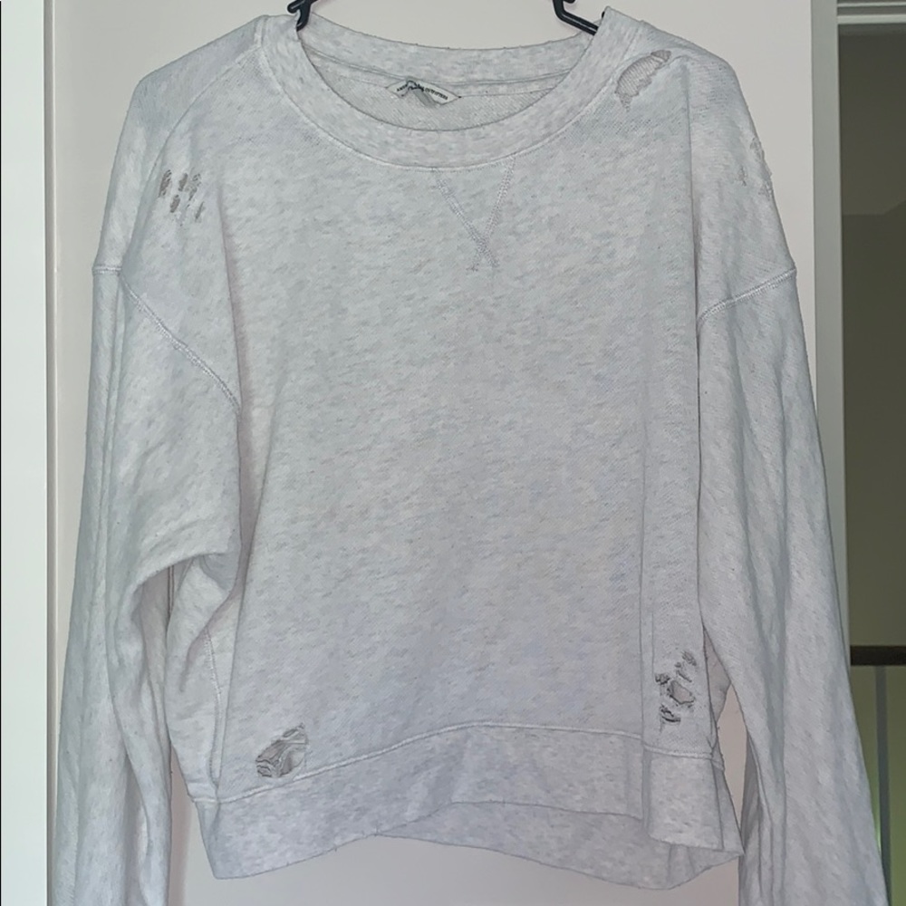distressed like gray sweatshirt